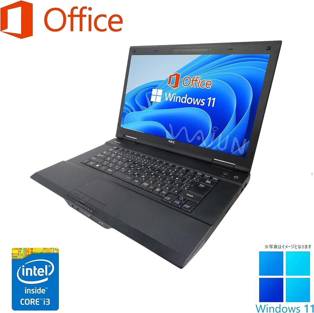 NEC ノートPC VK/15.6型/Win 11 Pro/MS Office Hu0026B 2019/Core i3-4000M/WIFI/Bluetooth/DVD/4GB/128GB  SSD (整備済み品) | Miracle